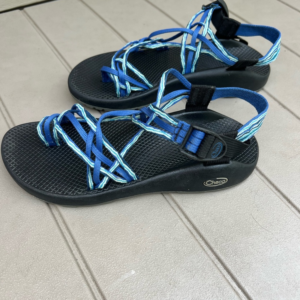Chaco Women’s Adjustable Strap Blue & Black Adventure Sandals